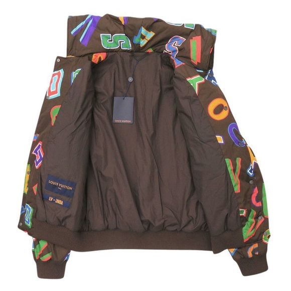 Louis Vuitton X NBA 21AW Letter Nylon Blouson Rm212m Jacket Brown Size 48 LV - Picture 3 of 6